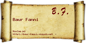 Baur Fanni névjegykártya